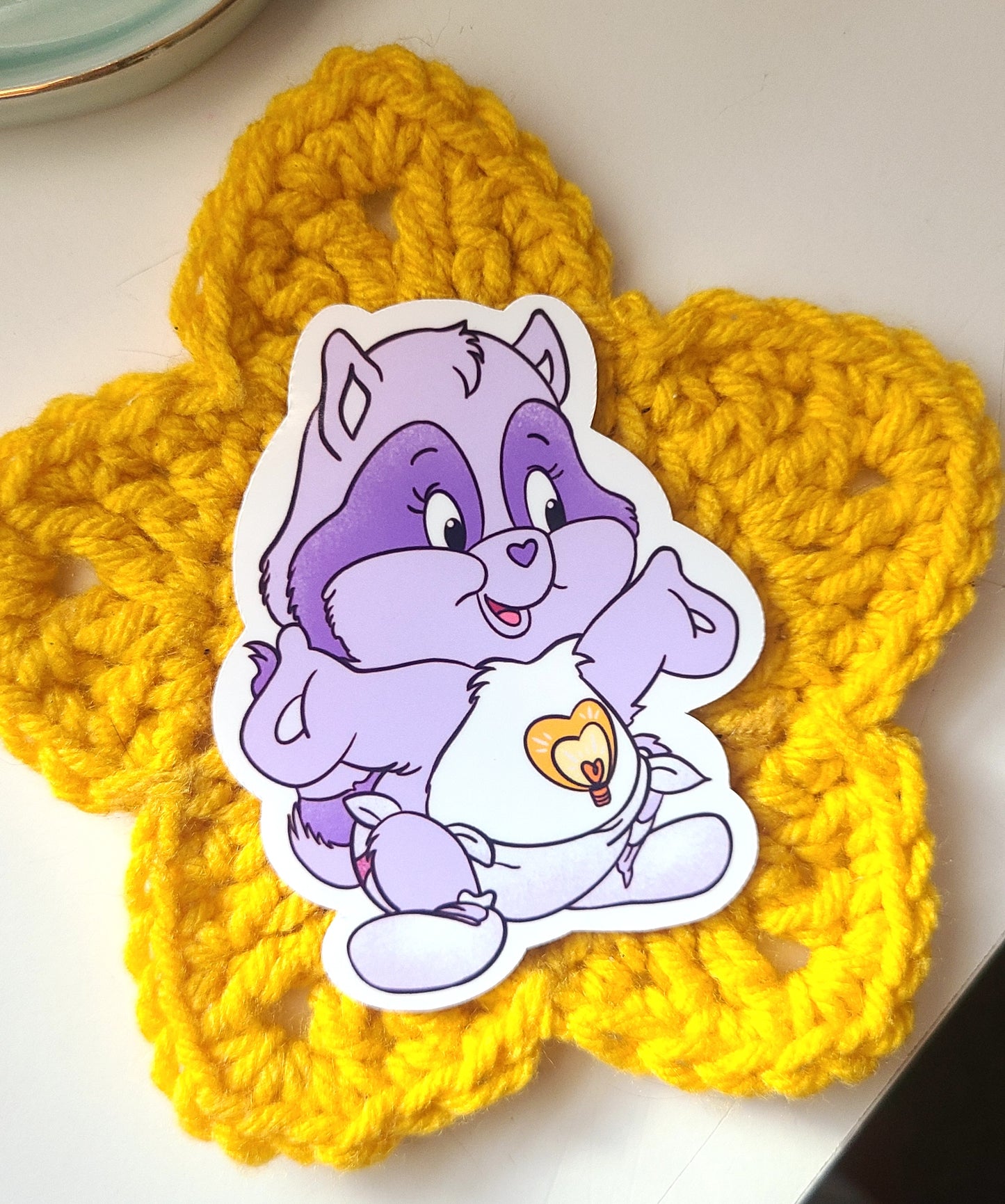 Care Bear Cousin Raccoon Vinyl Sticker