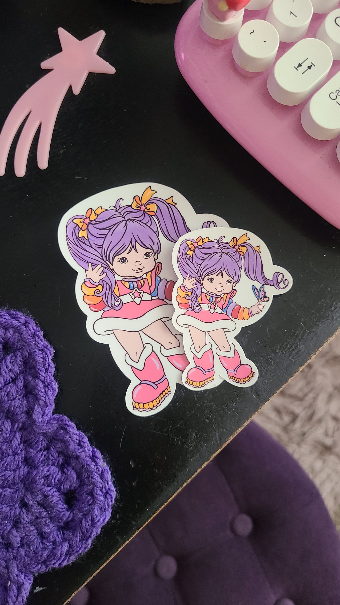 Purple Rainbow Brite Vinyl Sticker
