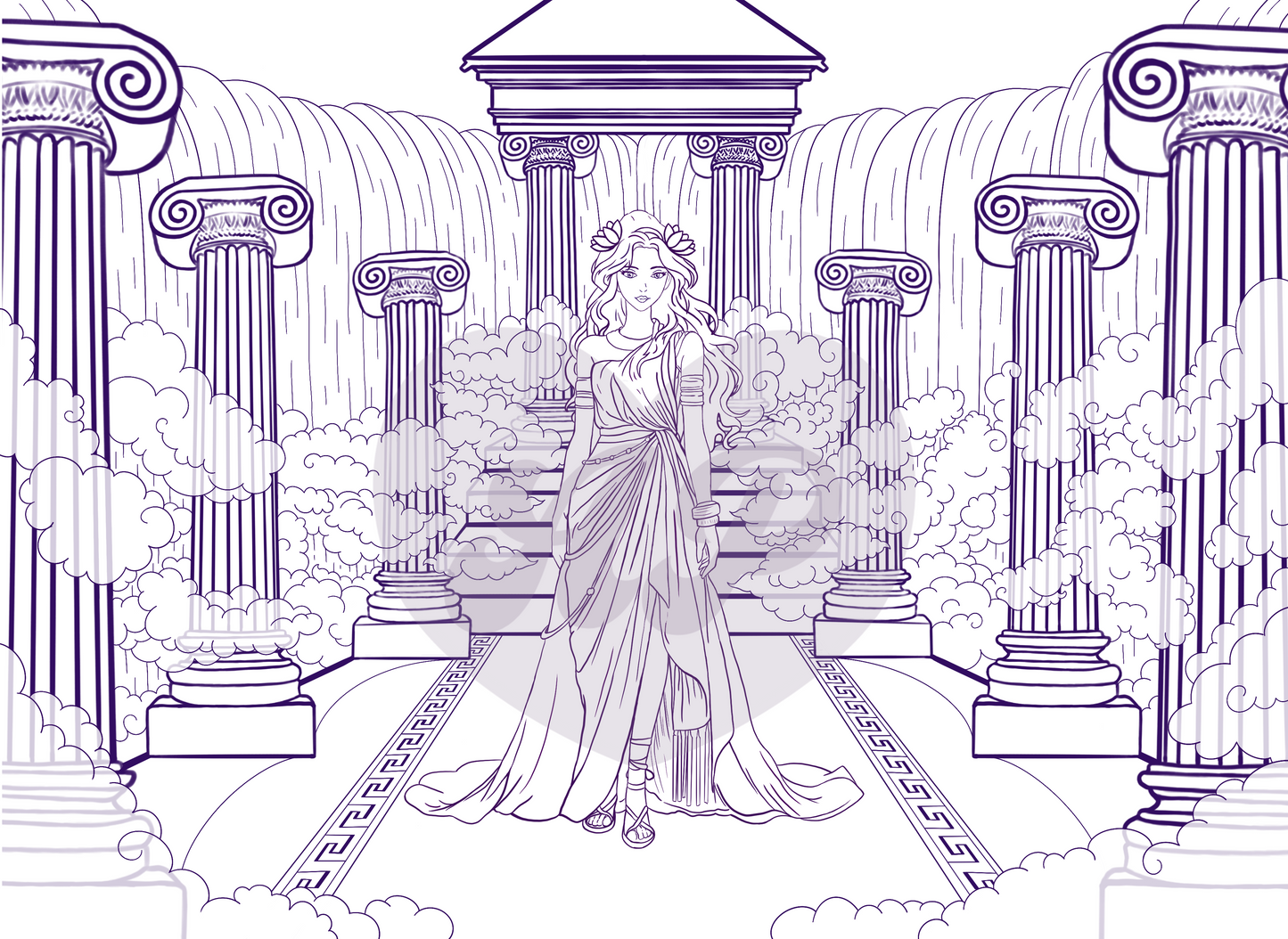 Greek Myth Coloring Page - Digital Download