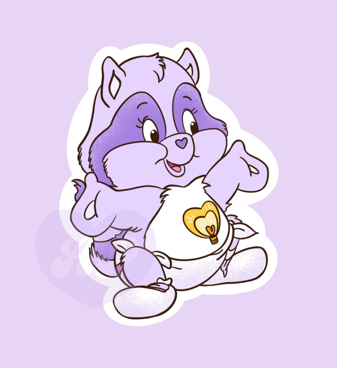 Care Bear Cousin Raccoon Vinyl Sticker