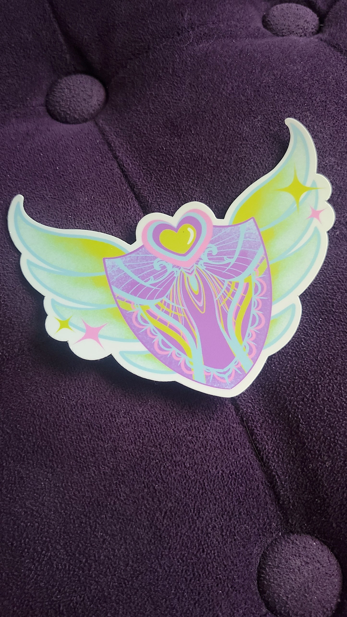Cute Winged Shield Vinyl Sticker
