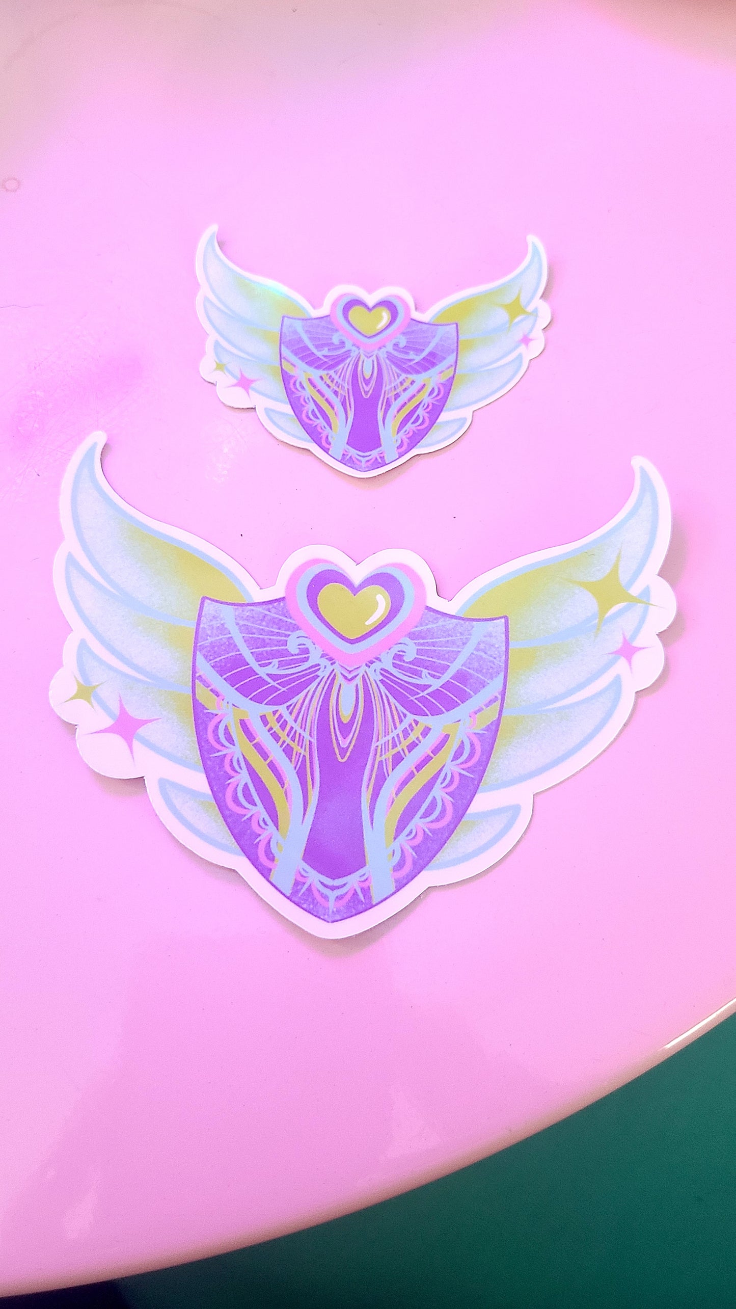 Cute Winged Shield Vinyl Sticker