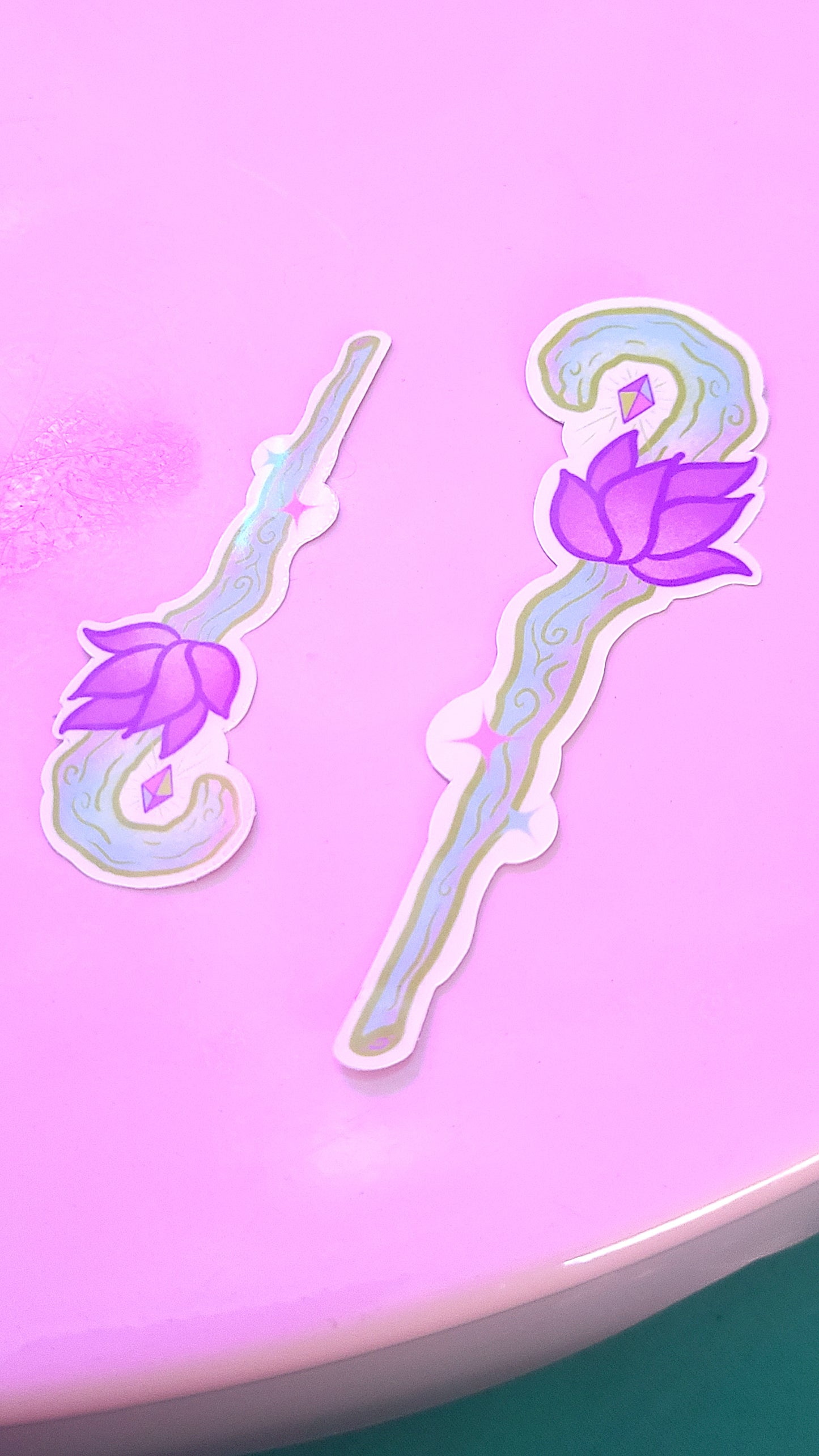 Cute Lotus Staff Vinyl Sticker
