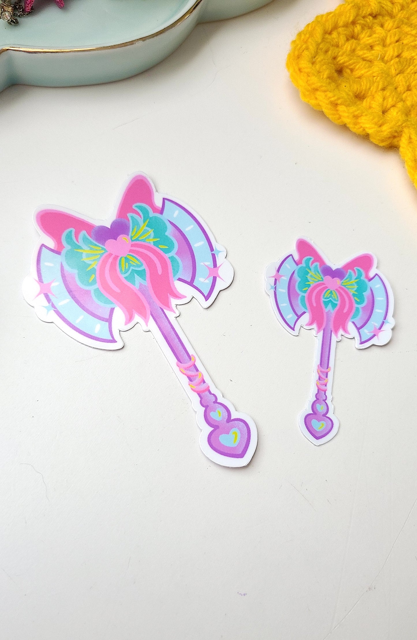 Cute Bow Axe Vinyl Sticker