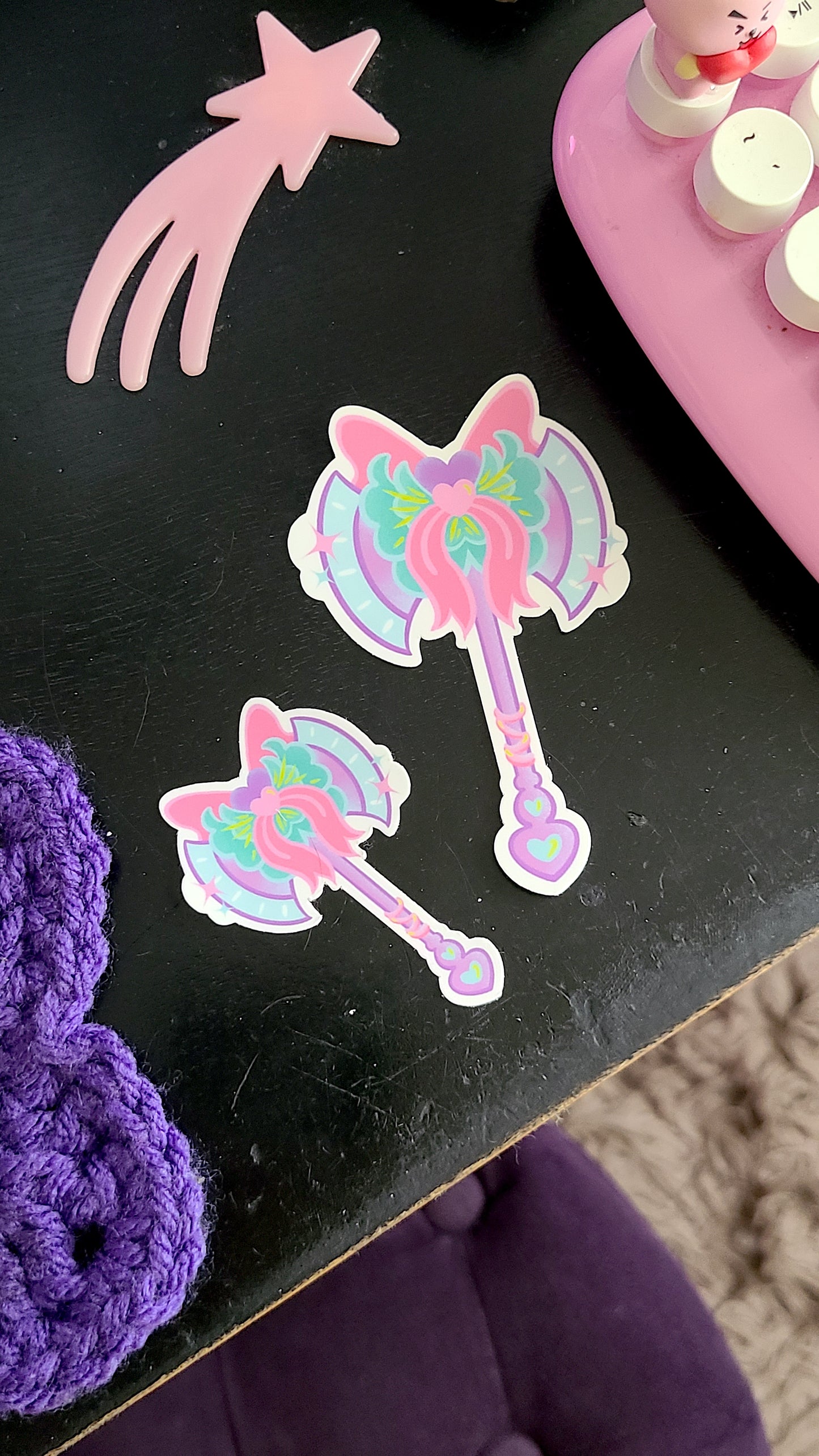 Cute Bow Axe Vinyl Sticker