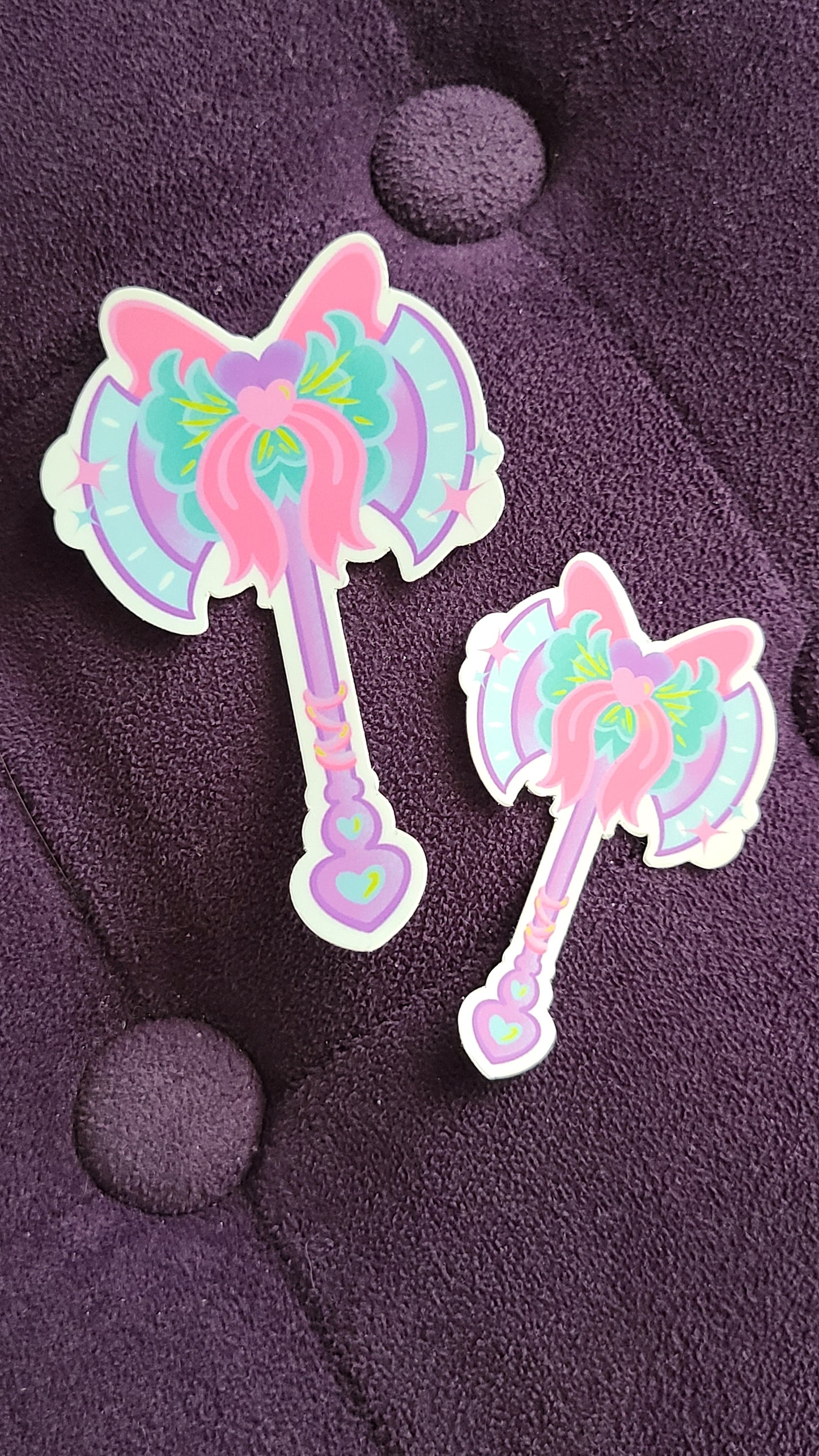 Cute Bow Axe Vinyl Sticker