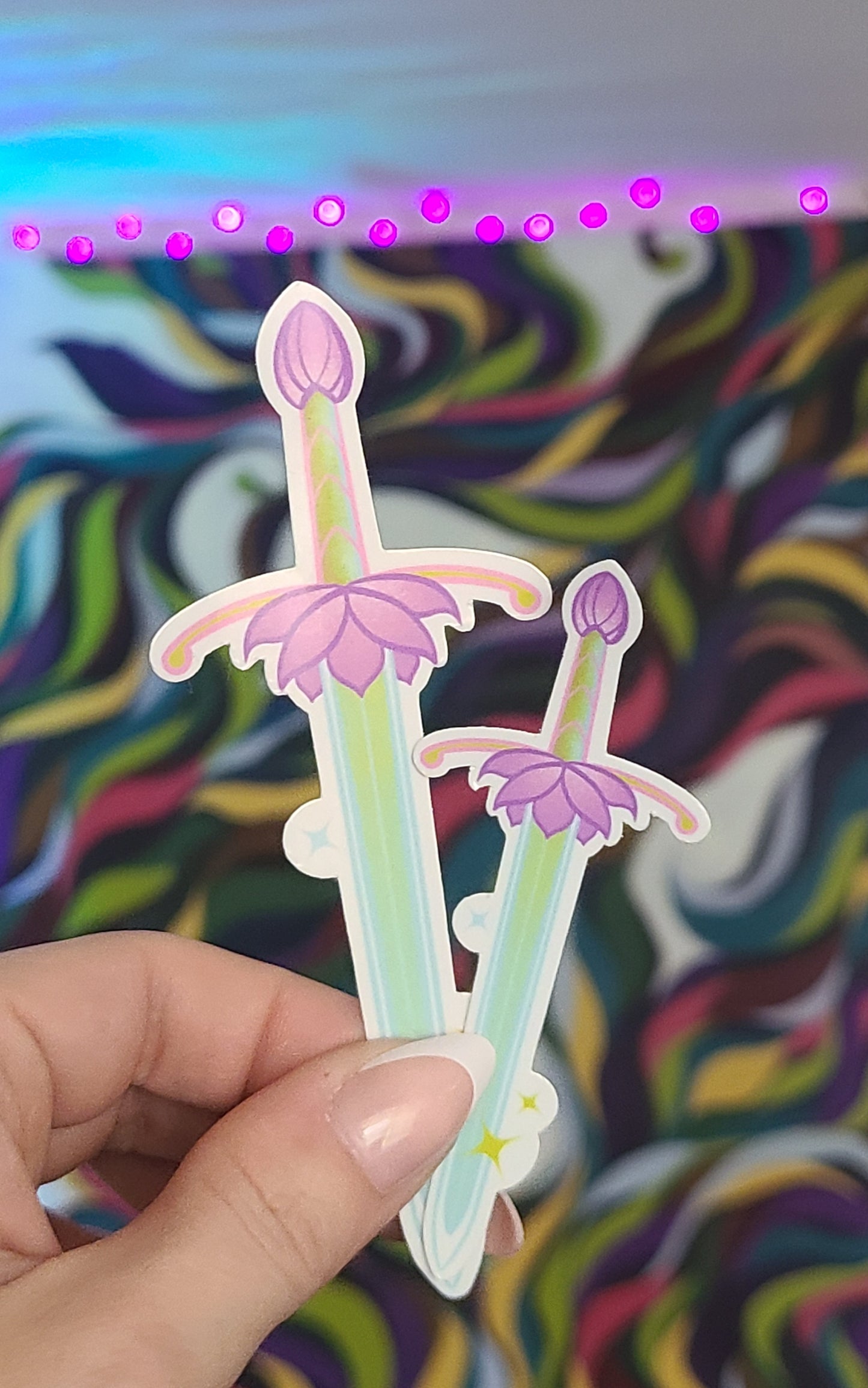 Cute Lotus Sword Vinyl Sticker