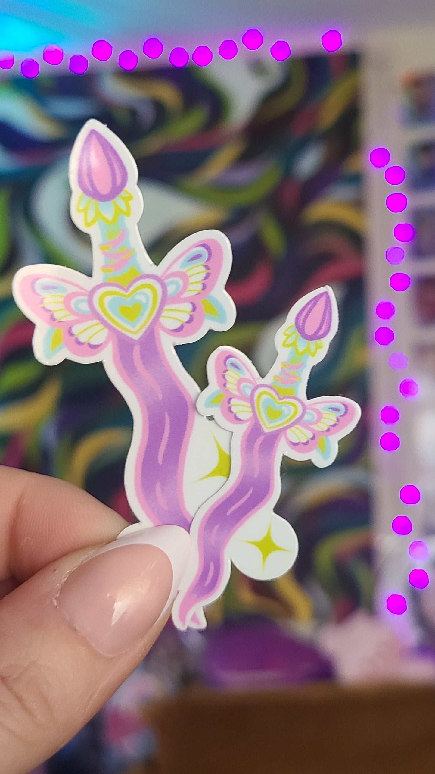Cute Butterfly Dagger Vinyl Sticker