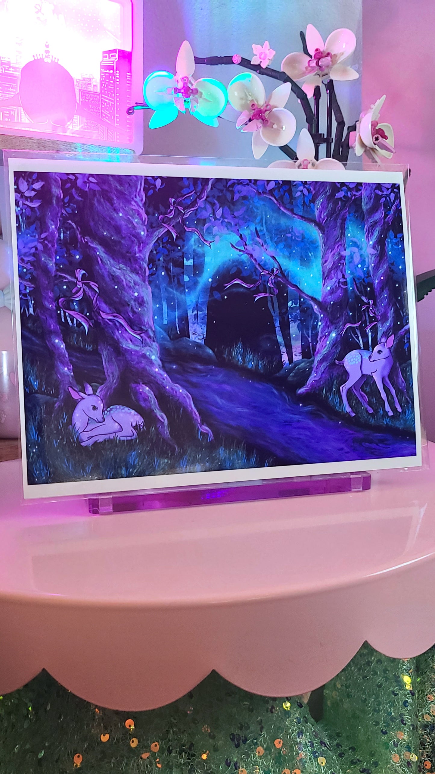 Forest Stream Fawns - Art Print