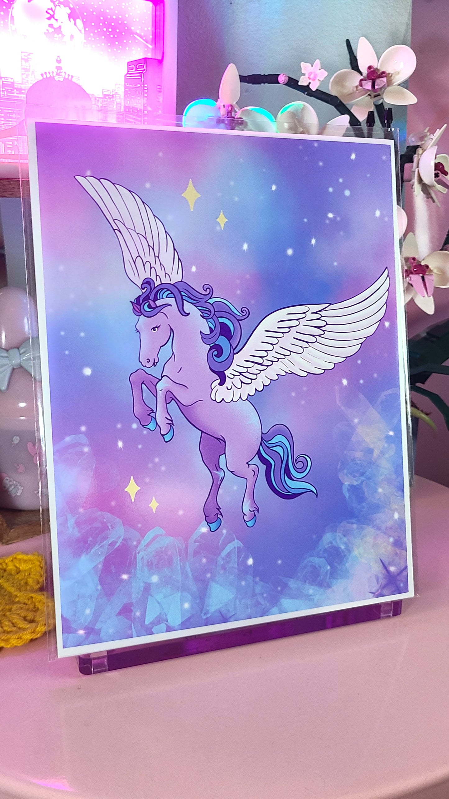 Crystal Pegasus - Winged Horse Art Print