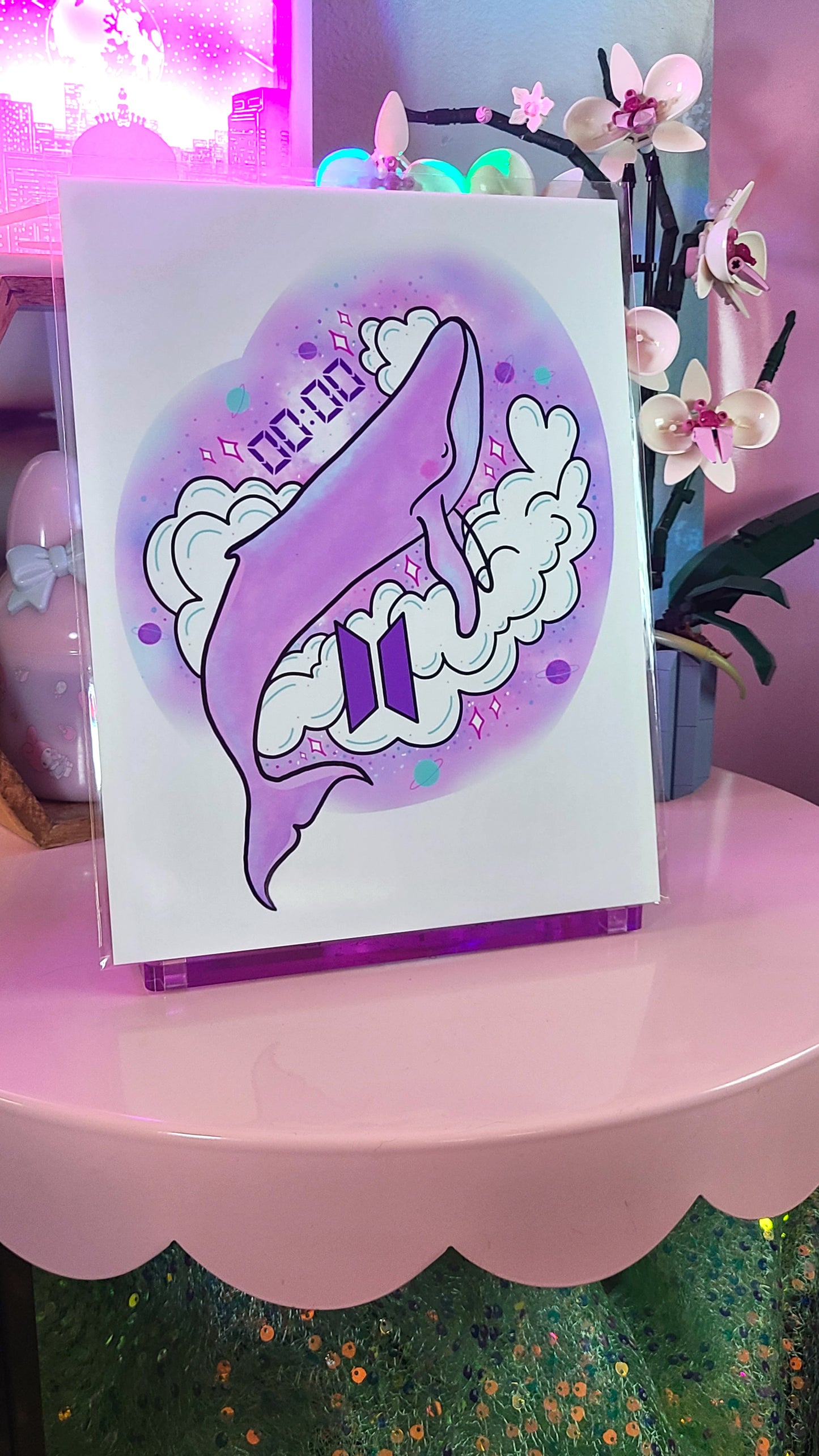 Cosmic BTS Whale - Art Print