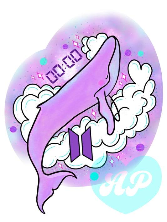 Cosmic BTS Whale - Art Print