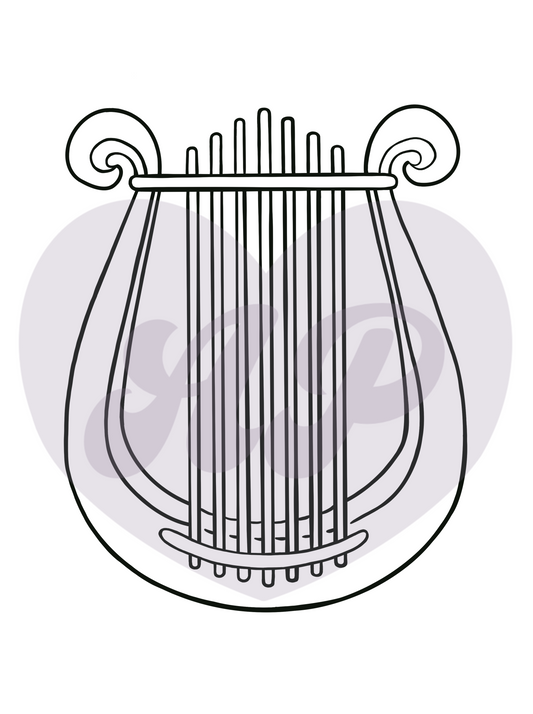 Lyre Coloring Page - Digital Download
