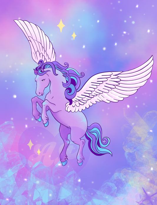 Crystal Pegasus - Winged Horse Art Print