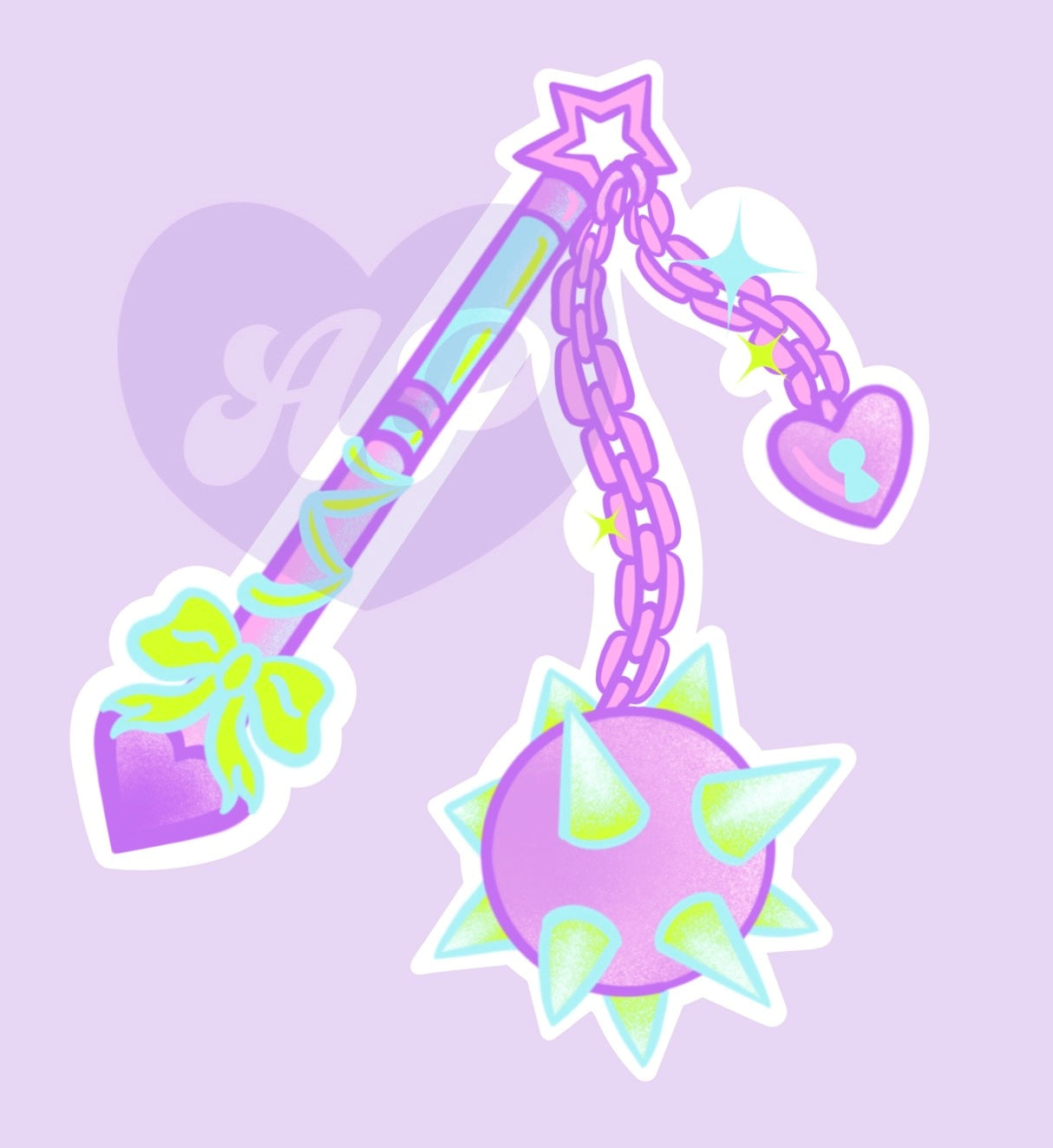 Cute Star Flail Vinyl Sticker