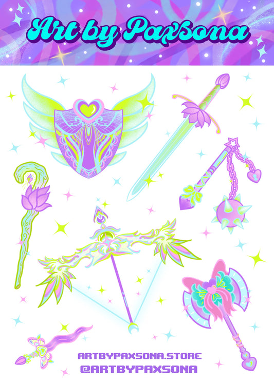 Cute Weapons Sticker Sheet