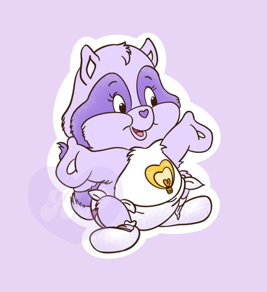Care Bear Cousin Raccoon Vinyl Sticker